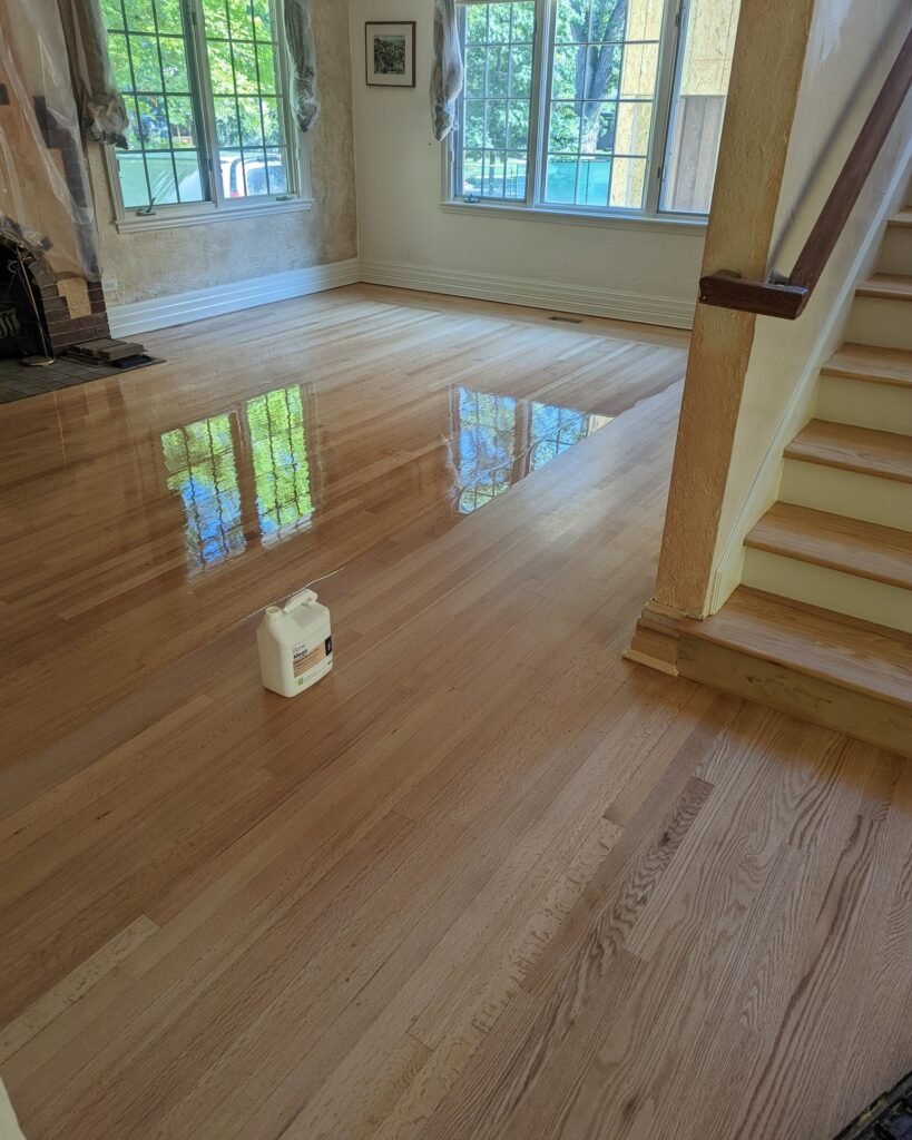 red oak sand and refinishing